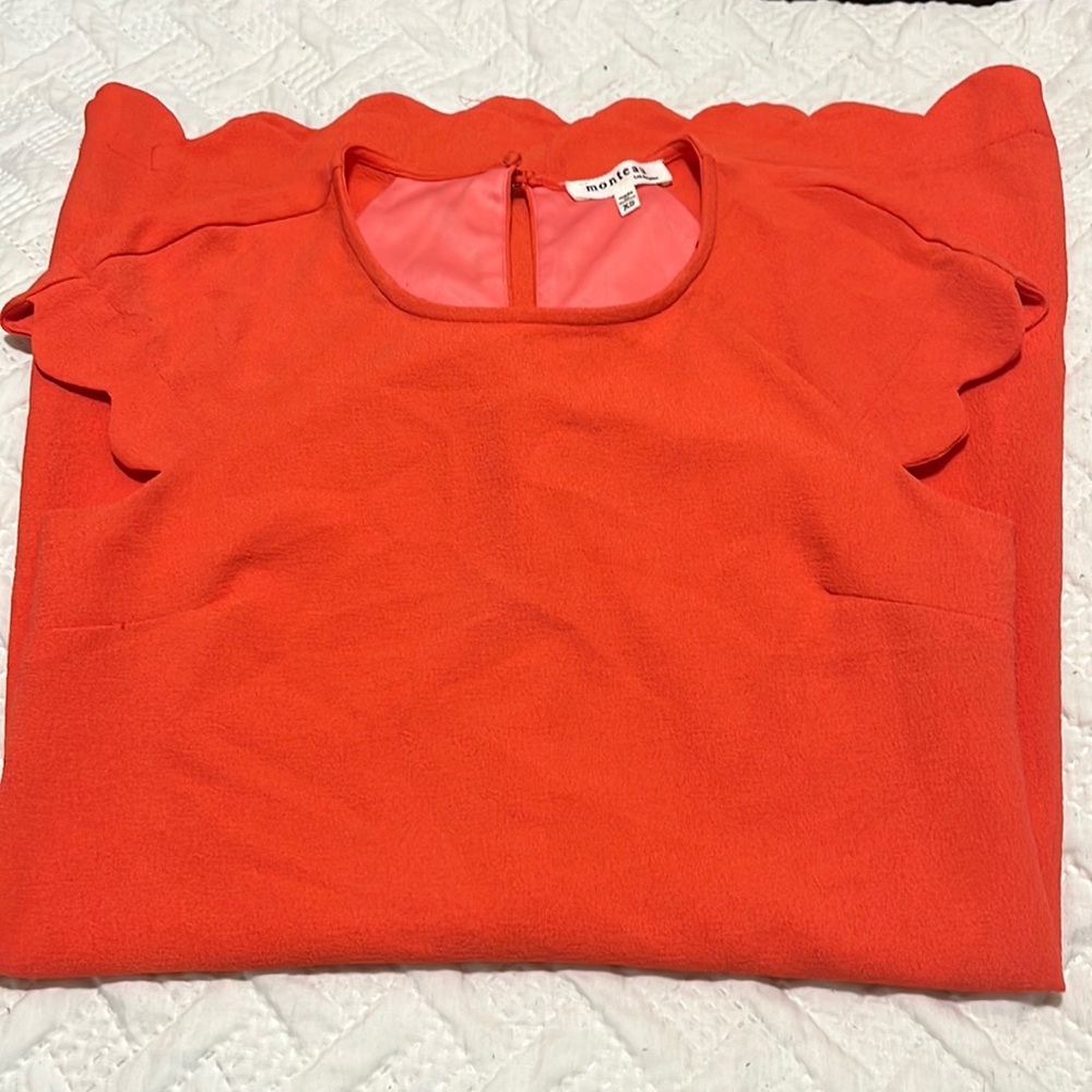 Coral knee length classic dress